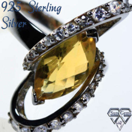 Solid 925 Sterling Silver & Russian AAA+ CZ ring size 7#+ 4.76g