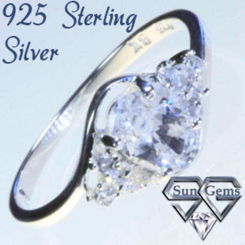 Solid 925 Sterling Silver & Russian AAA+ CZ ring size 7#+ 3.11g
