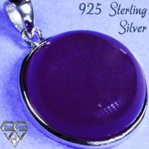 Solid 925 Sterling Silver & Amethyst pendant 32mm + 6.47g