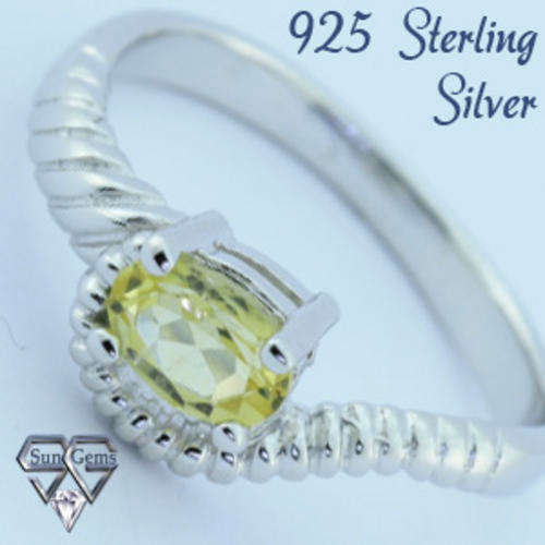 Solid 925 Sterling Silver & Citrine ring size 7# + 2.45g