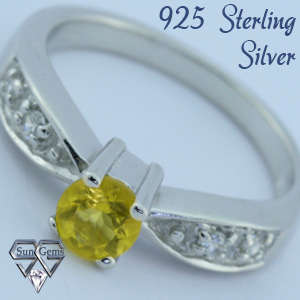 Solid 925 Sterling Silver & Citrine + Topaz ring size 7# + 3.76g