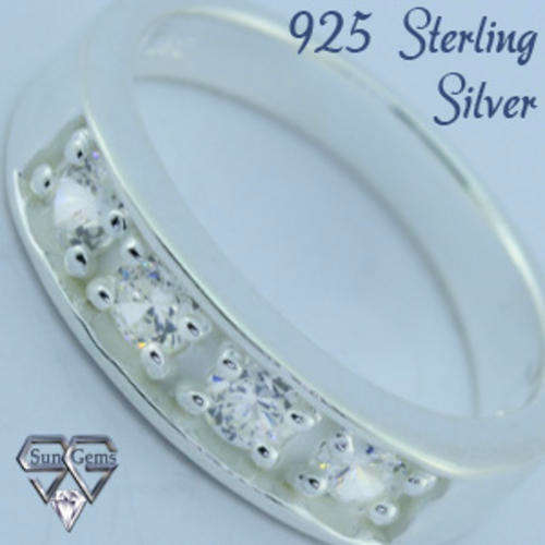 Solid 925 Sterling Silver & CZ ring size 6# + 3.56g