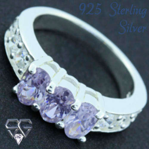 Solid 925 Sterling Silver & CZ ring size 7# + 5.17g