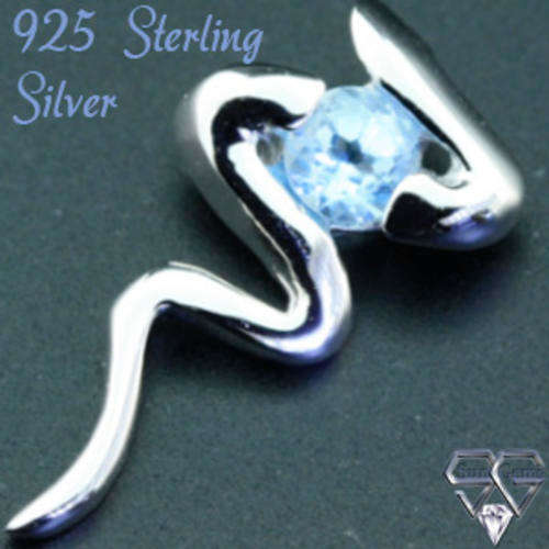 Solid 925 Sterling Silver & Topaz pendant 25mm +  2.73g