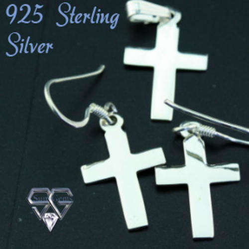 Solid 925 Sterling Silver set 33mm + 1.96g(earrings) + 25mm + 0.82g(pendant)