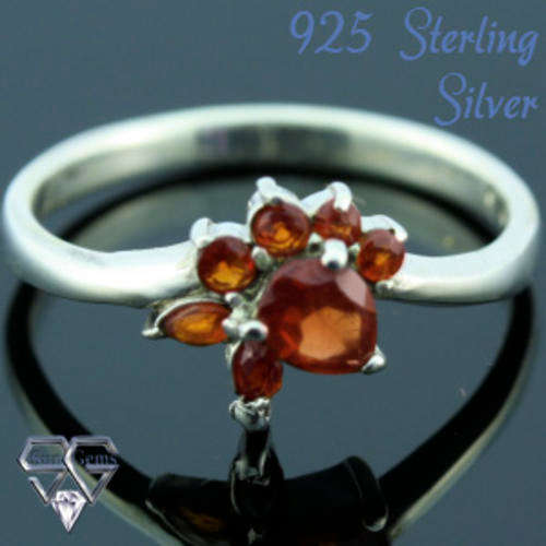 Solid 925 Sterling Silver & Garnet ring size 7# + 1.63g