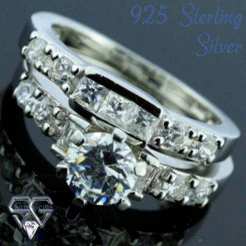 Solid 925 Sterling Silver & CZ ring size 7# + 7.56g