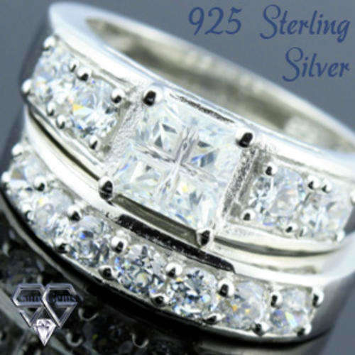 Solid 925 Sterling Silver & CZ ring size 6# + 8.79g