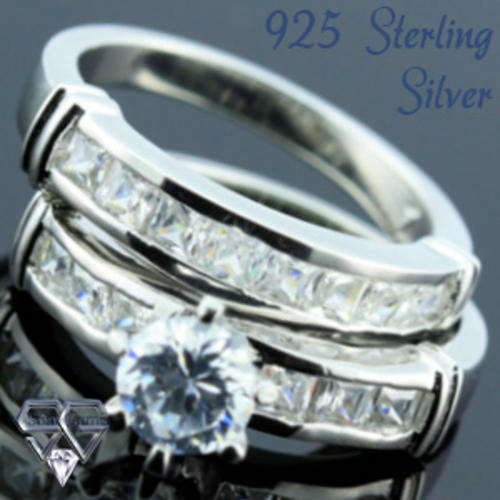 Solid 925 Sterling Silver & CZ ring size 7# + 7.24g