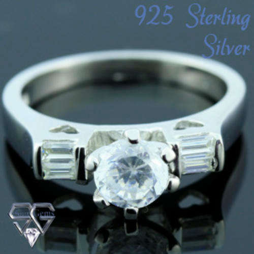 Solid 925 Sterling Silver & CZ ring size 7# + 3.71g