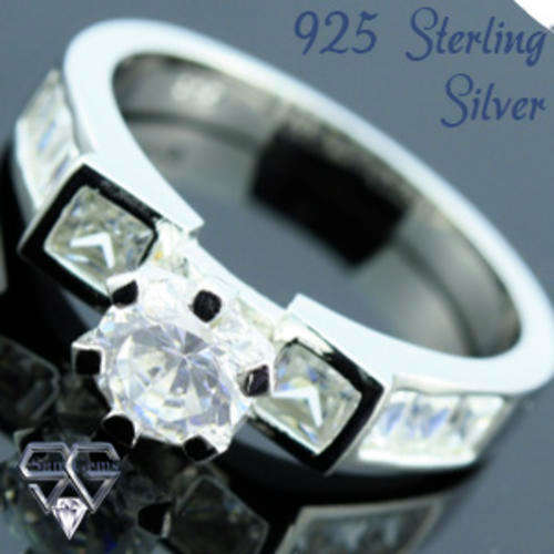 Solid 925 Sterling Silver & CZ ring size 7# + 3.66g