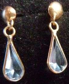 PETITE,14 CARAT SOLID GOLD GEM EARRINGS.