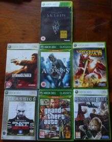 SKYRIM & 6 XBOX 360 GAMES.