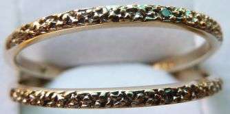STUNNING 2 PC DIAMOND SOLID 9 CT GOLD RING.