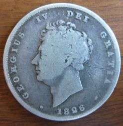 GEORGE IV 1826 1 SHILLING SILVER COIN.