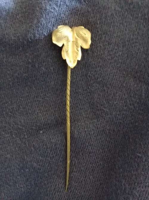 Vermeil leaf hatpin