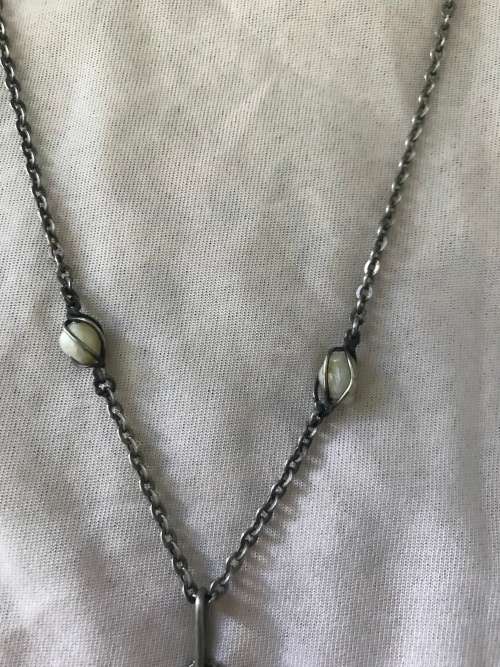 Antique Art Nouveau 800 silver pendant on chain