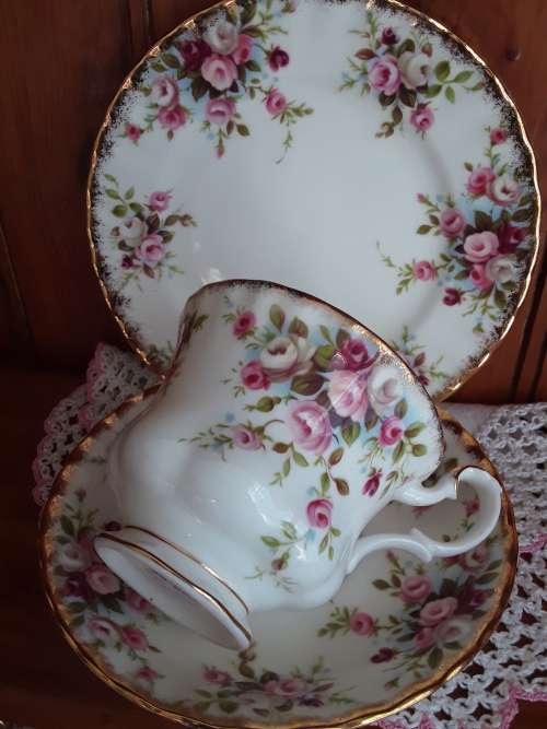 EXOTIC!! Royal Albert *COTTAGE GARDEN* Tea trio in excellent condition!!