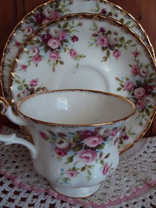 EXOTIC!! Royal Albert *COTTAGE GARDEN* Tea trio in excellent condition!!