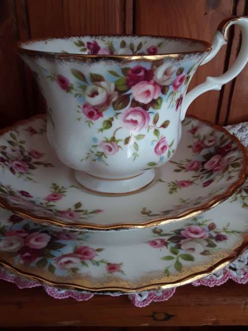 EXOTIC!! Royal Albert *COTTAGE GARDEN* Tea trio in excellent condition!!