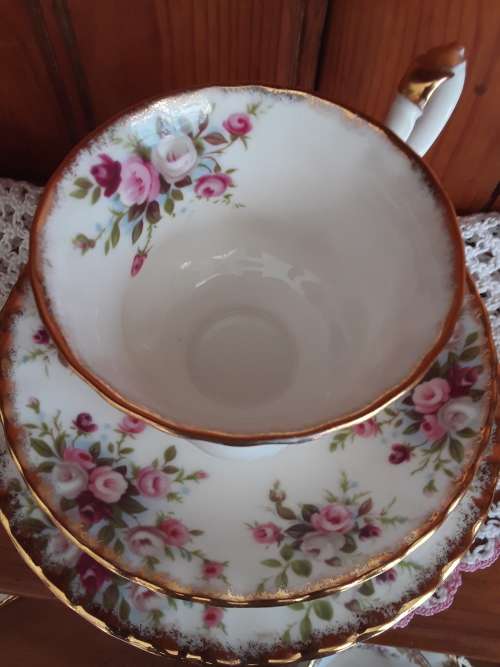 EXOTIC!! Royal Albert *COTTAGE GARDEN* Tea trio in excellent condition!!