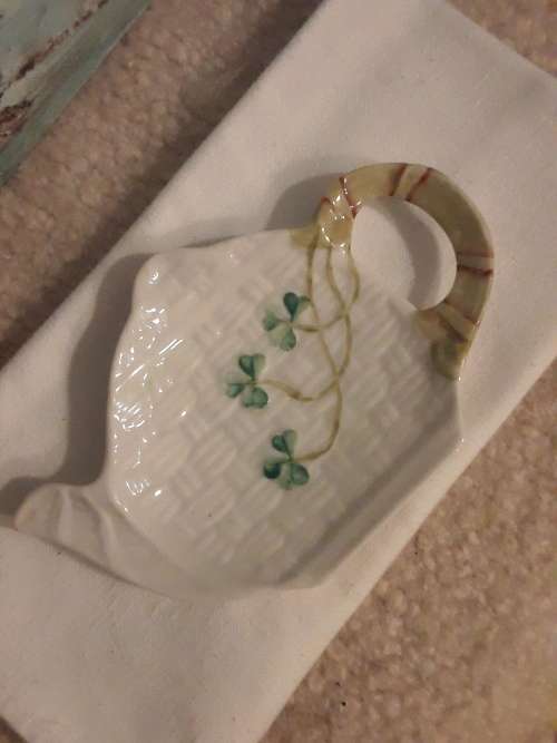 Lovely! 4 vintage *TRINKET* `Holders` ~ Basalt, Belleek, Carlton Ware + Hutschenreuther! 1 BID!!