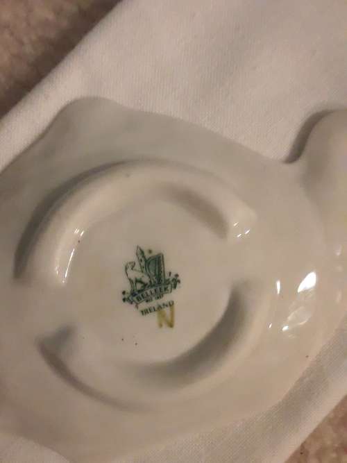 Lovely! 4 vintage *TRINKET* `Holders` ~ Basalt, Belleek, Carlton Ware + Hutschenreuther! 1 BID!!