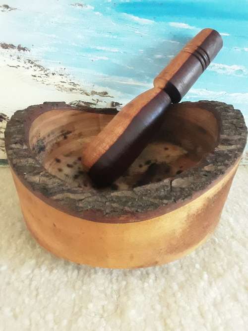 FAB!! Wooden *MORTAR + PESTLE*!!