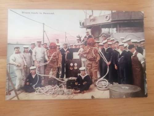 Military Postcard. `Divers Ready To Descend` R75