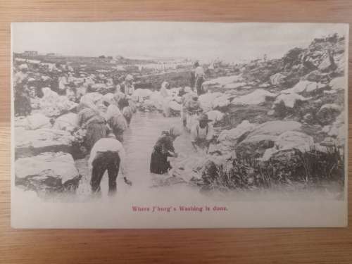 Early Postcard `Where J`burg`s washing is done`
