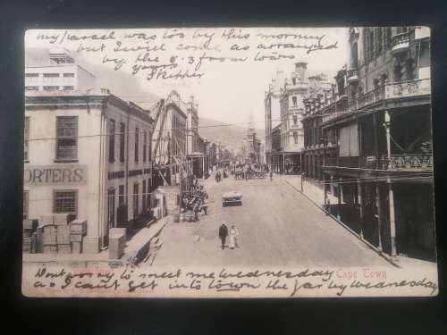 Postcard of Burg Street, Cape Town. Posted 1903
