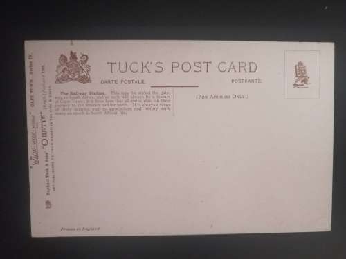 Tuck Oilette Unused Postcard of: The Railway Station, Cape Town. A stunning card