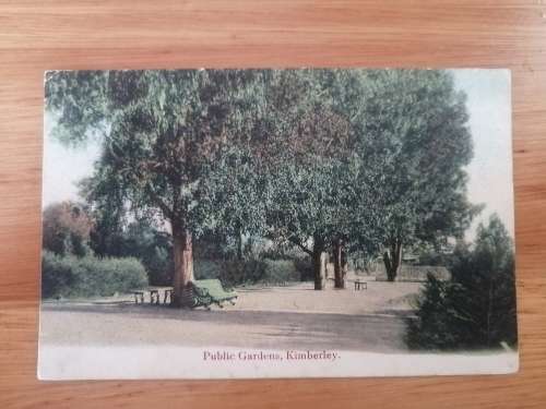 Vintage Postcard of: The Public Gardens Kimberley. Posted 1906.