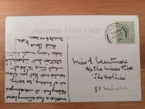 Vintage Postcard of : Midland Railway Station, Derby, England. Used