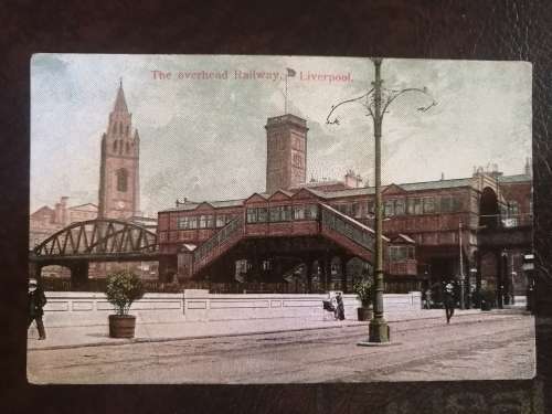 Vintage Postcard : The Overhead Railway, Liverpool. Unposted and scarce