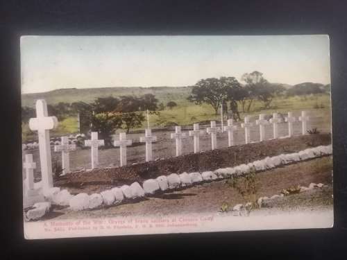Vintage Postcard : Military Cemetery, Ceasars Camp, Platrand, Ladysmith, Natal