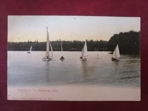 vintage postcard : A Regatta on Boksburg Lake.