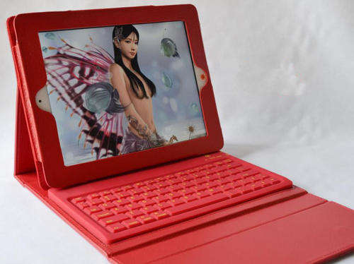 Apple iPad 4 3 2 Stand Leather Case Cover With Bluetooth Keyboard