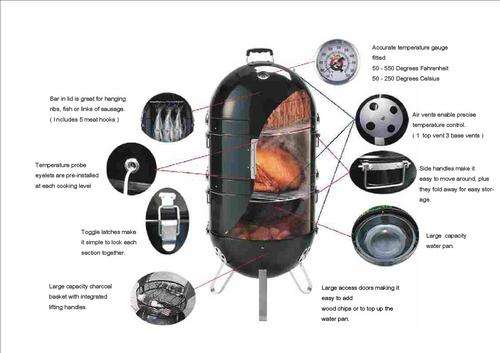 MAC'S PRO-Q FRONTIER BBQ SMOKER / SLOW COOKER / BRAAI / KETTLE BRAAI