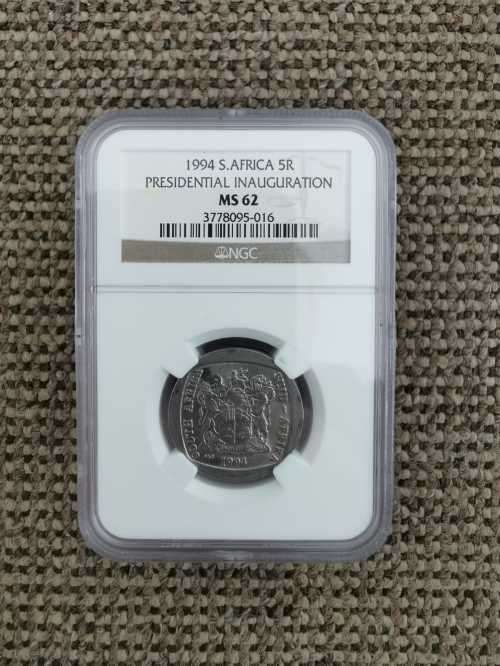 1994 South African R5 (Presidential Inauguration) - NGC MS62