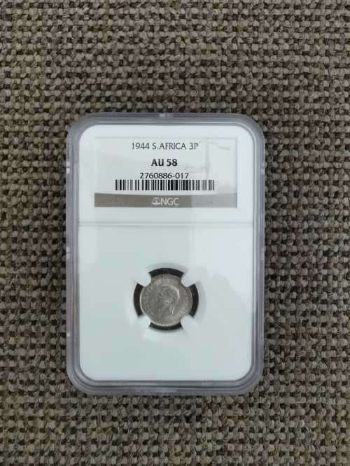 1944 South African 3P - NGC AU58
