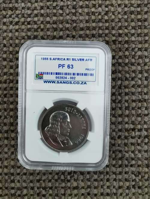 1966 South African R1 Silver (AFR) - SANGS PF63