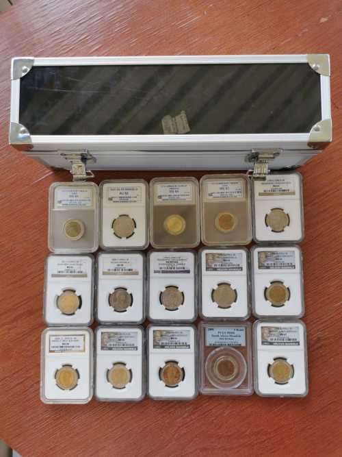 15x R5 Graded Coins + Case