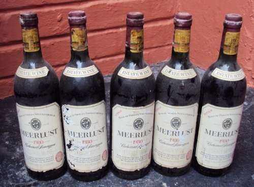 MEERLUST CABERNET SAUVIGNON WINE, 1980. S. A. Red Wine. `SOLD AS SEEN`. Man Cave Display items only!