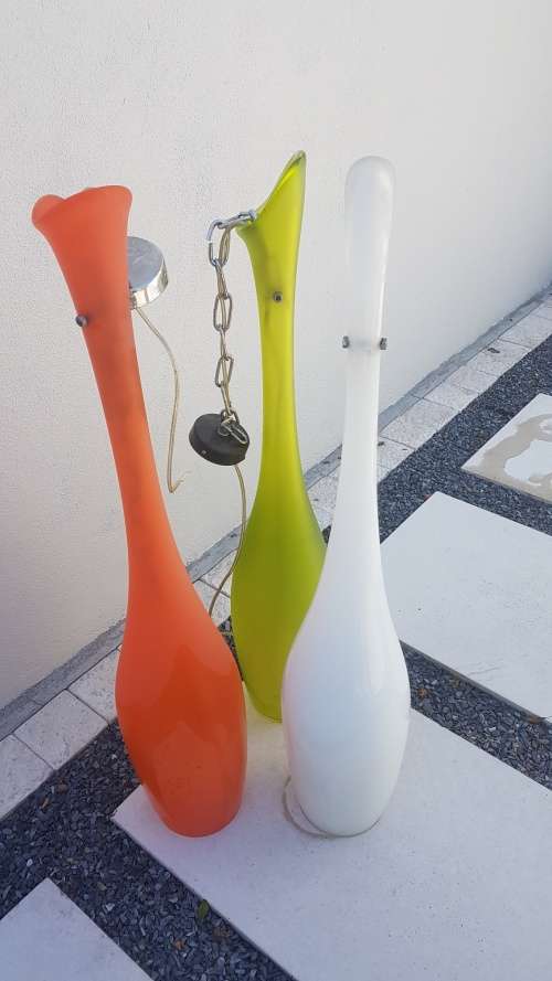 High-end Italian Light Pendants, chandeliers. Hand blown, decorative items.