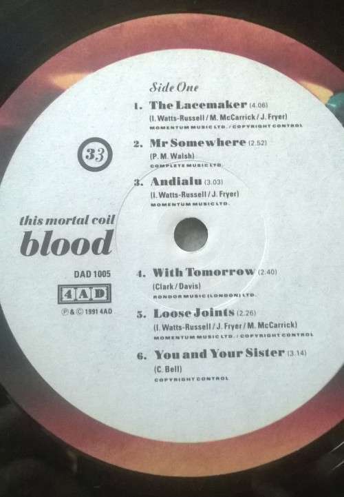 THIS MORTAL COIL, BLOOD LP, 12` VINYL RECORD UK synth rock. Ideal gift.
