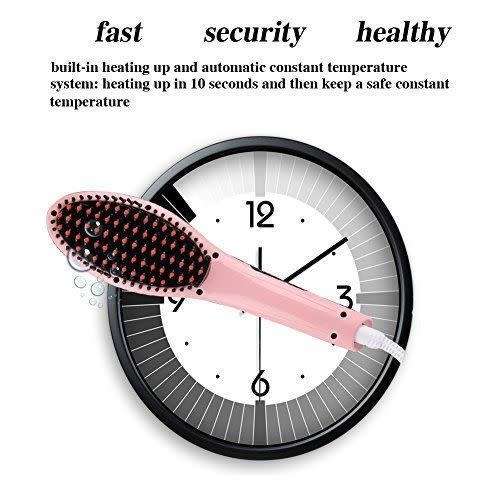 Auto Fast Hot Hair Straightener Brush Electric Comb Flat Iron Styling LCD Screen