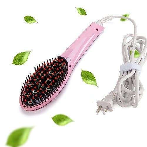 Auto Fast Hot Hair Straightener Brush Electric Comb Flat Iron Styling LCD Screen