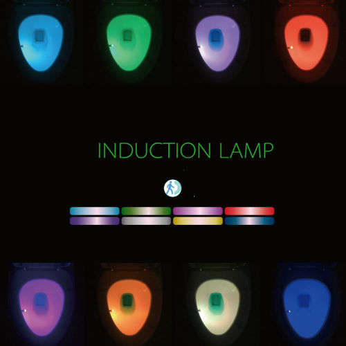 Human Body Induction 8 Colors LED Toilet Hanging Light Fit Any Toilet