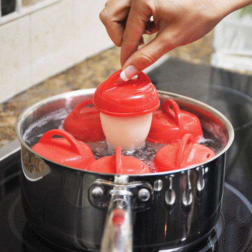 6PCS Silicon Egg Boiler Hard Boiled Egglettes Egg Cooker Food Grade Kitchen Tool